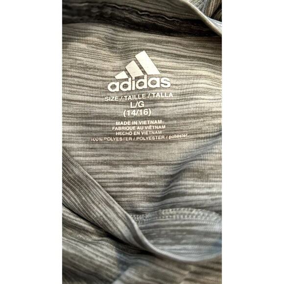 ADIDAS BOYS Short Sleeve Crew Neck Performance Grey T Shirt Sz L - Picture 3 of 3